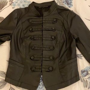 Brand new coated denim military button blazer !